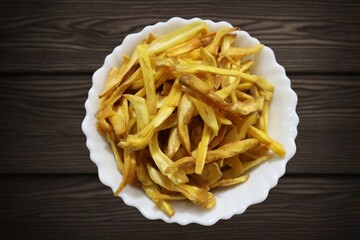 Jackfruit chips are a fried snack in Kerala. Also known as Chakka Chips, they are high in...