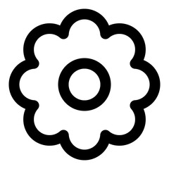 Flower icon in outline style. Simple bloom vector illustration — pixel-perfect icon.