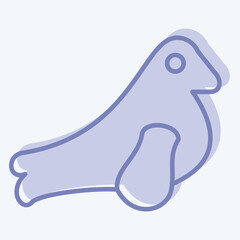 Icon Seal. related to Sea symbol. two tone style. simple design editable. simple illustration