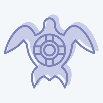 Icon Sea Turtle. related to Sea symbol. two tone style. simple design editable. simple illustration