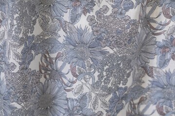 background with flowers pattern on fabric.
