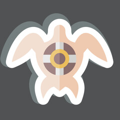 Sticker Sea Turtle. related to Sea symbol. simple design editable. simple illustration