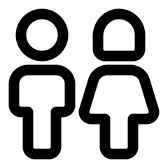 Couple icon in outline style. Simple male female vector illustration — pixel-perfect icon.