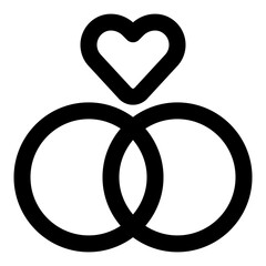 Love ring icon in outline style. Simple wedding gift vector illustration &mdash; pixel-perfect icon.