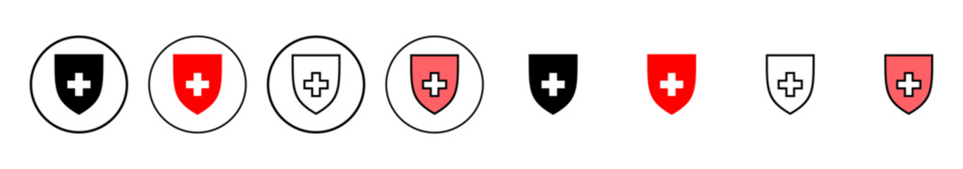 Obraz premium Health insurance icon vector illustration. Insurance document sign and symbol