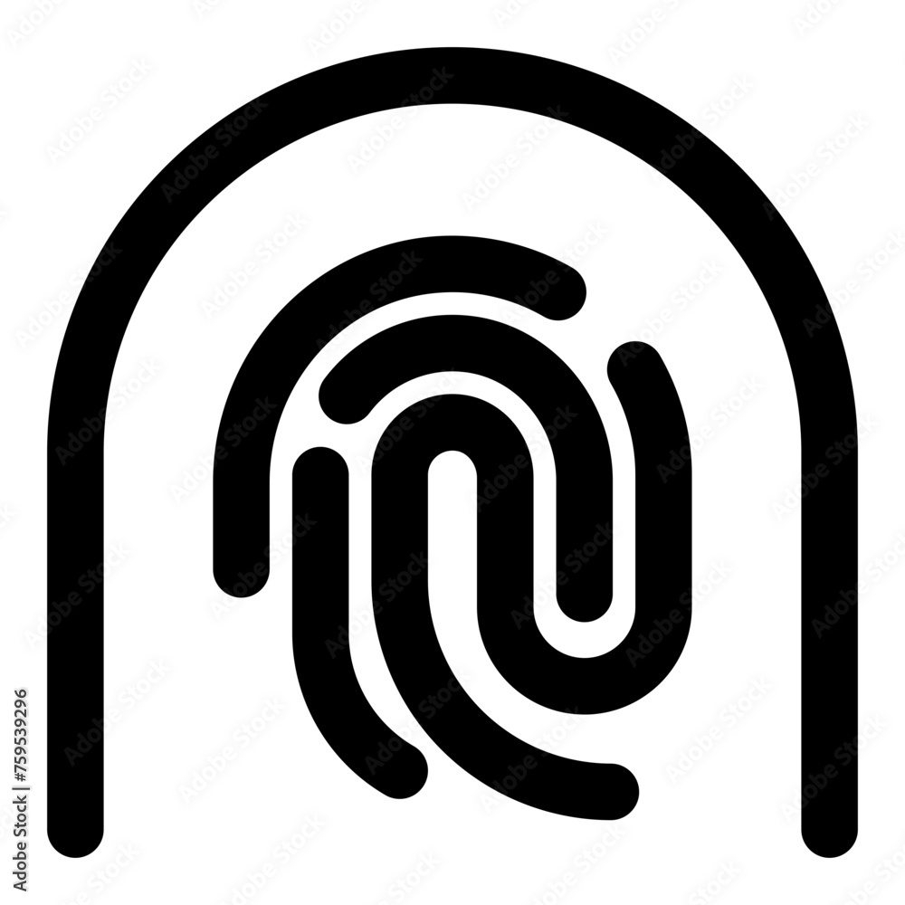 Poster fingerprint pattern icon in outline style. simple biometric finger vector illustration — pixel-perfe