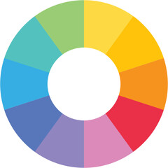 Obraz premium Separate doughnut graph pie charts icon with 10 colourful parts. Morden flat design vector illustration circular diagram infographic for web banner logo button app ui ux isolated on white background