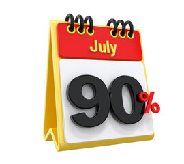 90 Percent Discount Off Sale July Calendar 