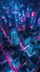 Futuristic cyberpunk metropolis in HDR glory electrifying urban mobile wallpaper.
