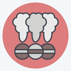 Icon Smoke Bomb. related to Ninja symbol. color mate style. simple design editable. simple illustration