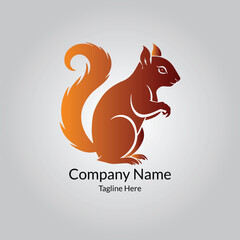 a squirrel with a nut Logo Design