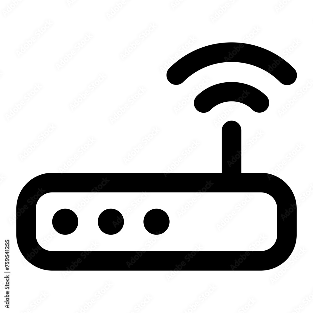 Poster router icon in outline style. simple modem vector illustration — pixel-perfect icon.