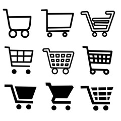 shopping cart icon set