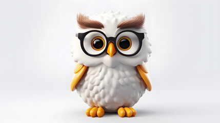 Owl icon school 3d