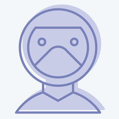 Icon Cloth Cover. related to Ninja symbol. two tone style. simple design editable. simple illustration