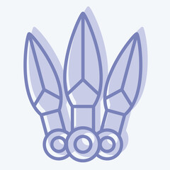 Icon Kunai. related to Ninja symbol. two tone style. simple design editable. simple illustration