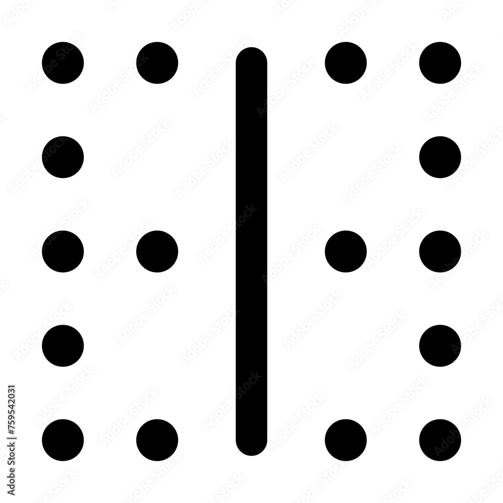 Poster border center vertical icon in outline style. simple text formatting vector illustration — pixel-per