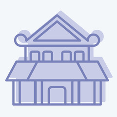 Icon Ninja House. related to Ninja symbol. two tone style. simple design editable. simple illustration