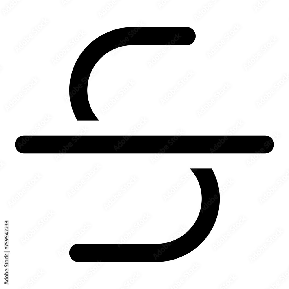 Poster strikethrough icon in outline style. simple text formatting vector illustration — pixel-perfect icon