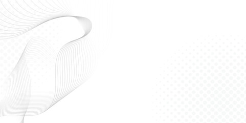 Abstract grey, white smooth element swoosh speed wave modern stream background. Wave with lines created using blend tool. Abstract frequency sound wave lines and twisted curve lines background.