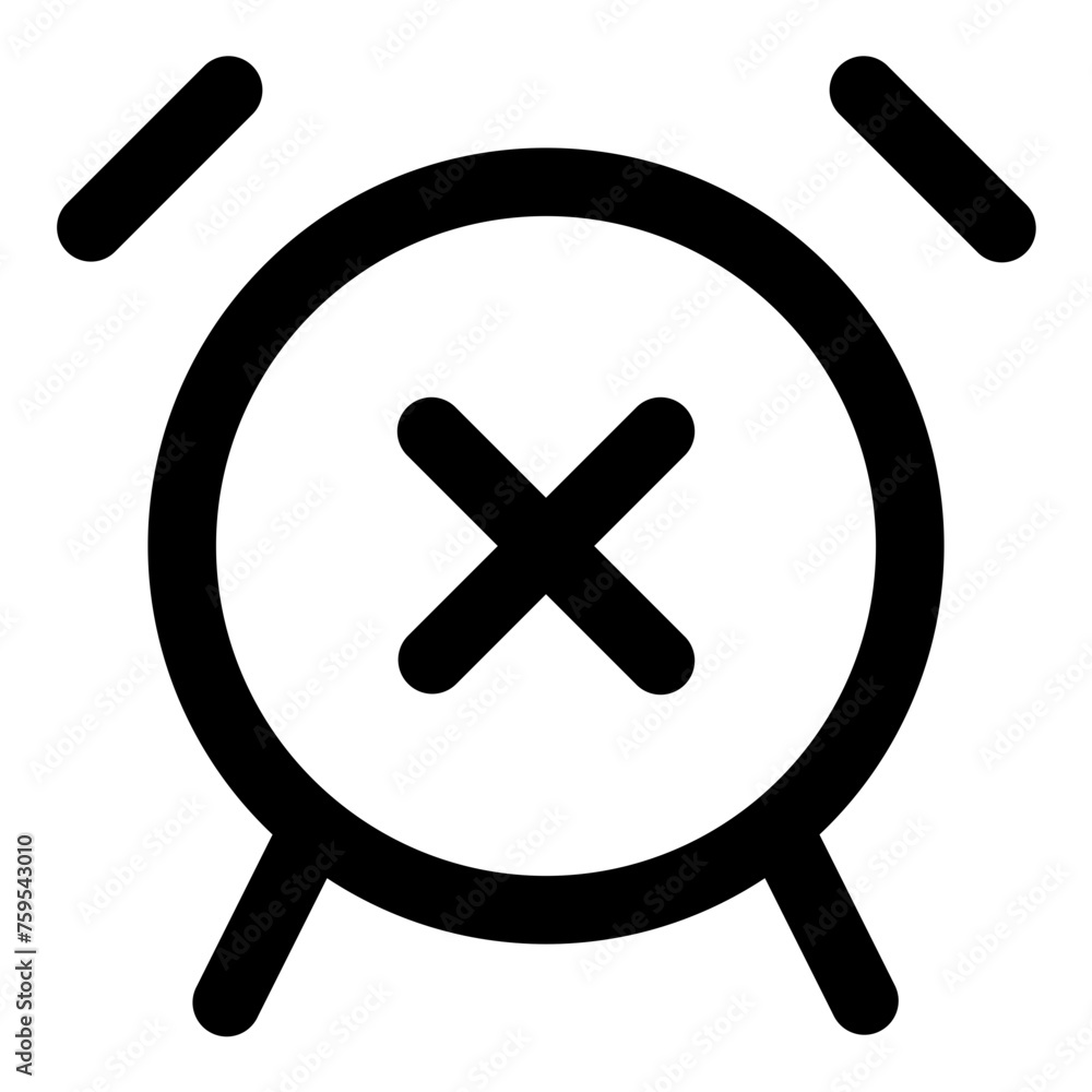 Poster delete alarm icon in outline style. simple reminder vector — pixel-perfect icon.
