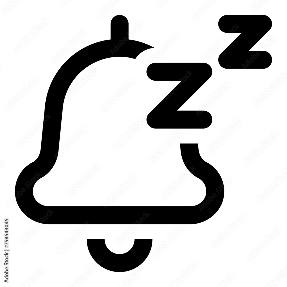 Poster bell snooze icon in outline style. simple notification vector — pixel-perfect icon.