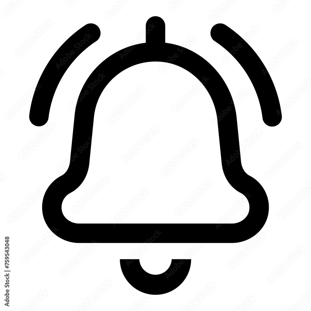 Poster bell ringing icon in outline style. simple notification vector — pixel-perfect icon.
