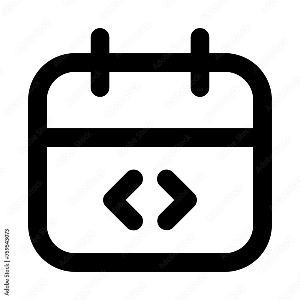 Poster calendar scroll icon in outline style. simple date vector — pixel perfect icon.