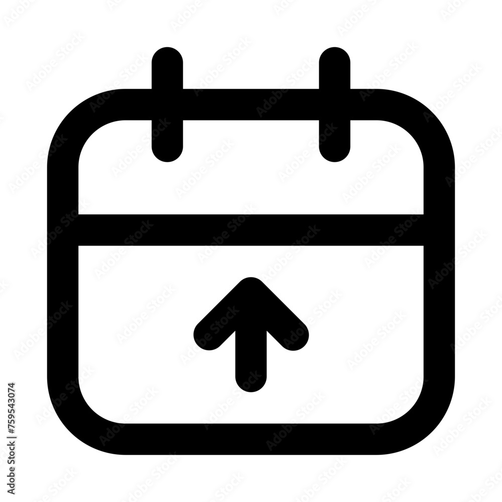 Aufkleber calendar arrow up icon in outline style. simple date vector — pixel perfect icon.