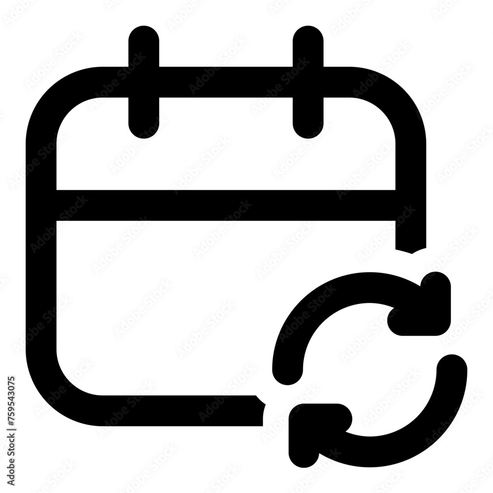 Poster calendar sync icon in line style. simple date vector — pixel perfect icon.