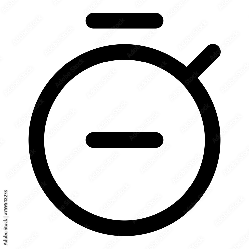 Poster stopwatch minus icon in line vector. simple time management outline vector icons — pixel perfect ico