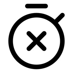 Stopwatch delete icon in line vector. Simple time management outline vector icons — Pixel perfect icon.
