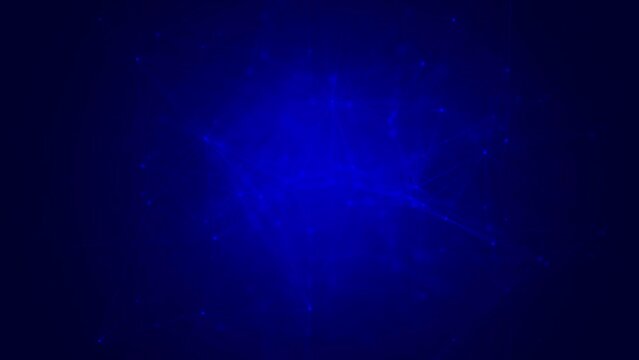 Abstract plexus pattern, dots and lines network on gradient blue background, wireframe, motion graphic, on dark background
