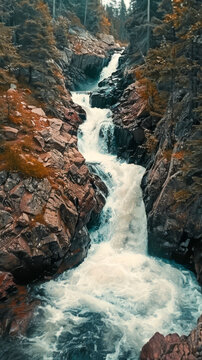 A waterfall that appears to flow uphill, defying the laws of physics, mobile phone wallpaper