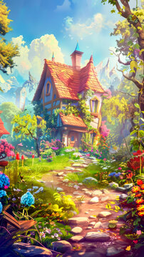 Step into an animated dreamscape in Whimsy Wonderland, where cartoon magic enchants your mobile wallpaper