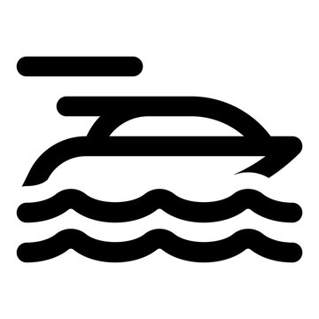 recommend clip art: Icon of a speedboat in outline style vector. Use for web, app, mobile design, infographic, etc