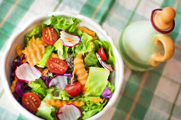 Close-up Of A Salad In A Plate #salad #food #vegetable