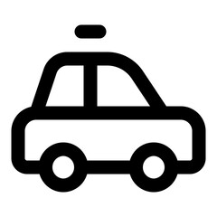 Taxi side view vector line icon
