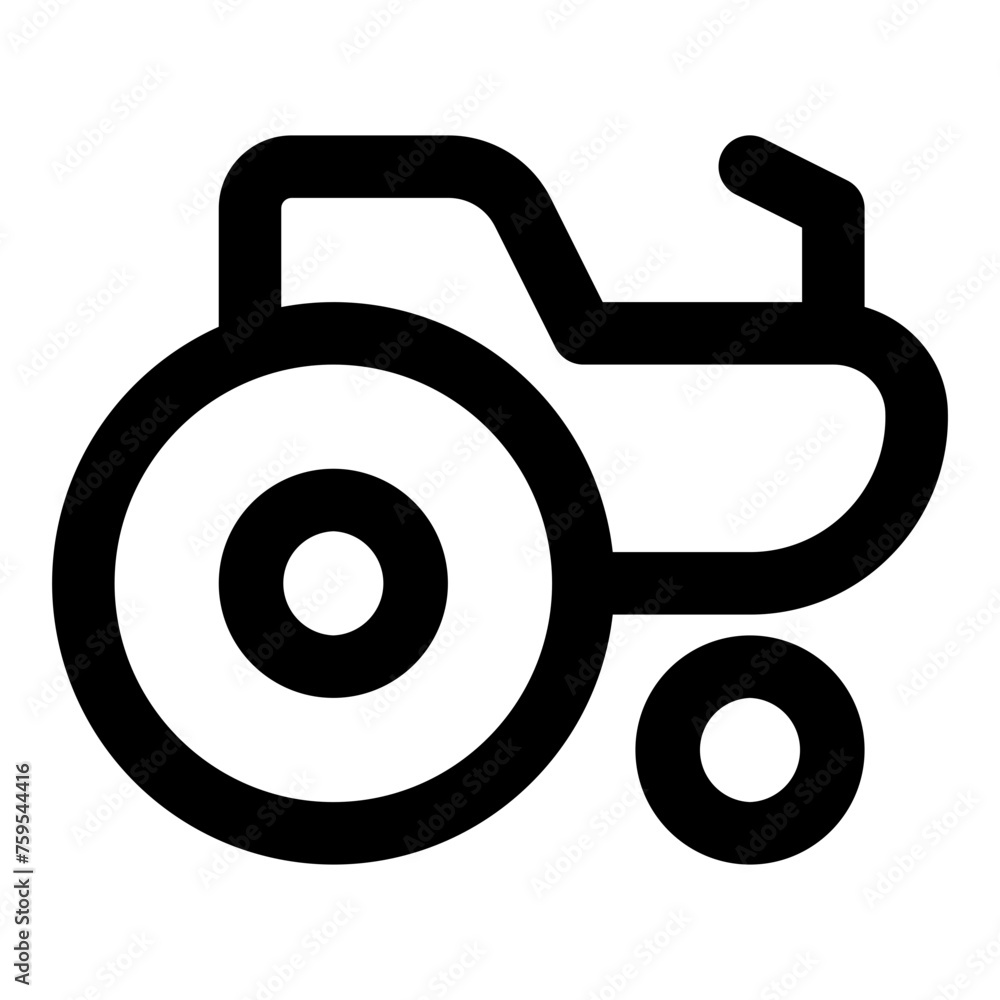 Poster tractor icon in line vector. simple transport outline vector icons — pixel perfect icon.