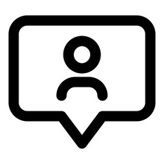User bubble chat vector line icon
