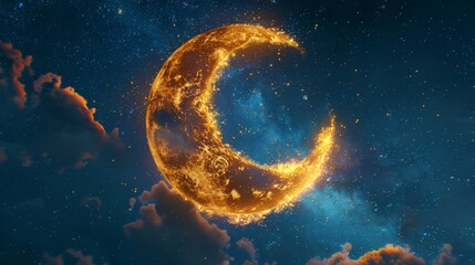 Obraz na płótnie Canvas Symbol of yin - yang in the starry sky.