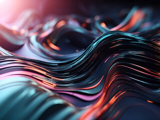Abstract tech background with flowing cyber lines ,3D render generated by AI