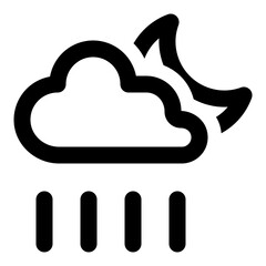 Rain Cloud Moon Icon