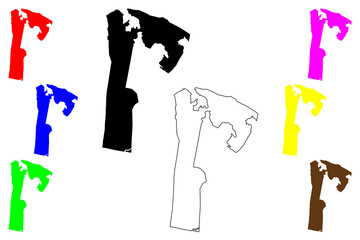 San Pedro de la Paz city (Republic of Chile) map vector illustration, scribble sketch San Pedro de la Paz City and Commune map