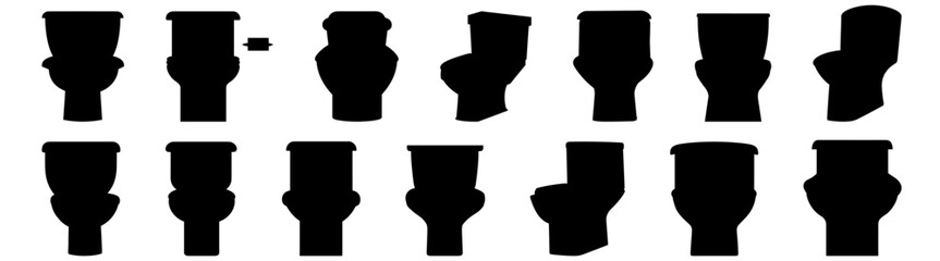 Toilet wc silhouette set vector design big pack of illustration and icon