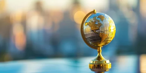 Papier Peint photo Lavable Europe du nord Golden earth globe, world ranking