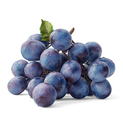 Juicy ripe grapes isolated on a white background, Healthy organic juicy fruit and fresh natural ingredients, AI generated, PNG transparent with shadow