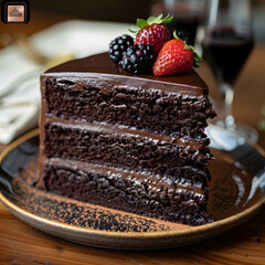 Beautiful Chocolate Cake Dessert Generative AI
