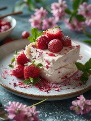 closeup of a strawberry desert