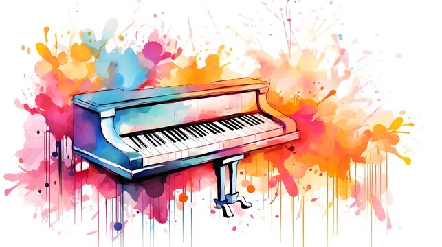 Arte colorida de mashup de piano
